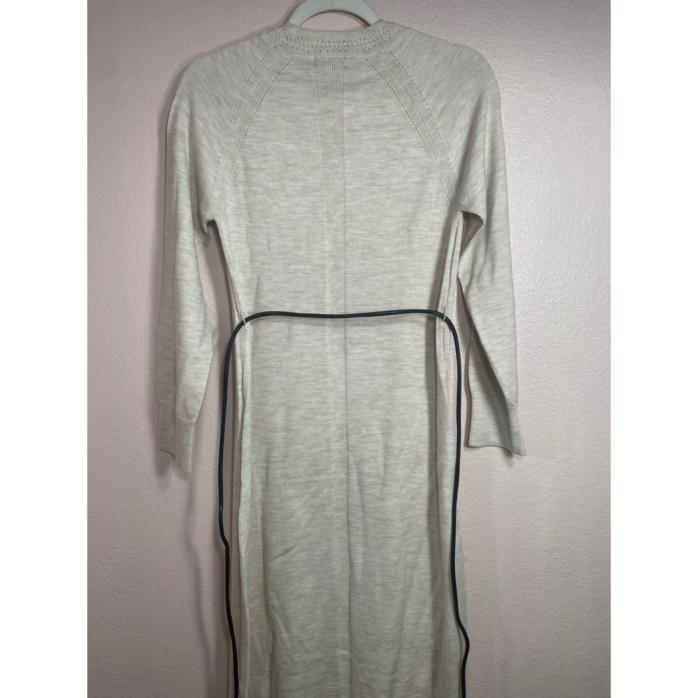 Rag & Bone Loren Long Belted Dress Ivory Wool Blend‎ Knit XXS - Picture 9 of 13